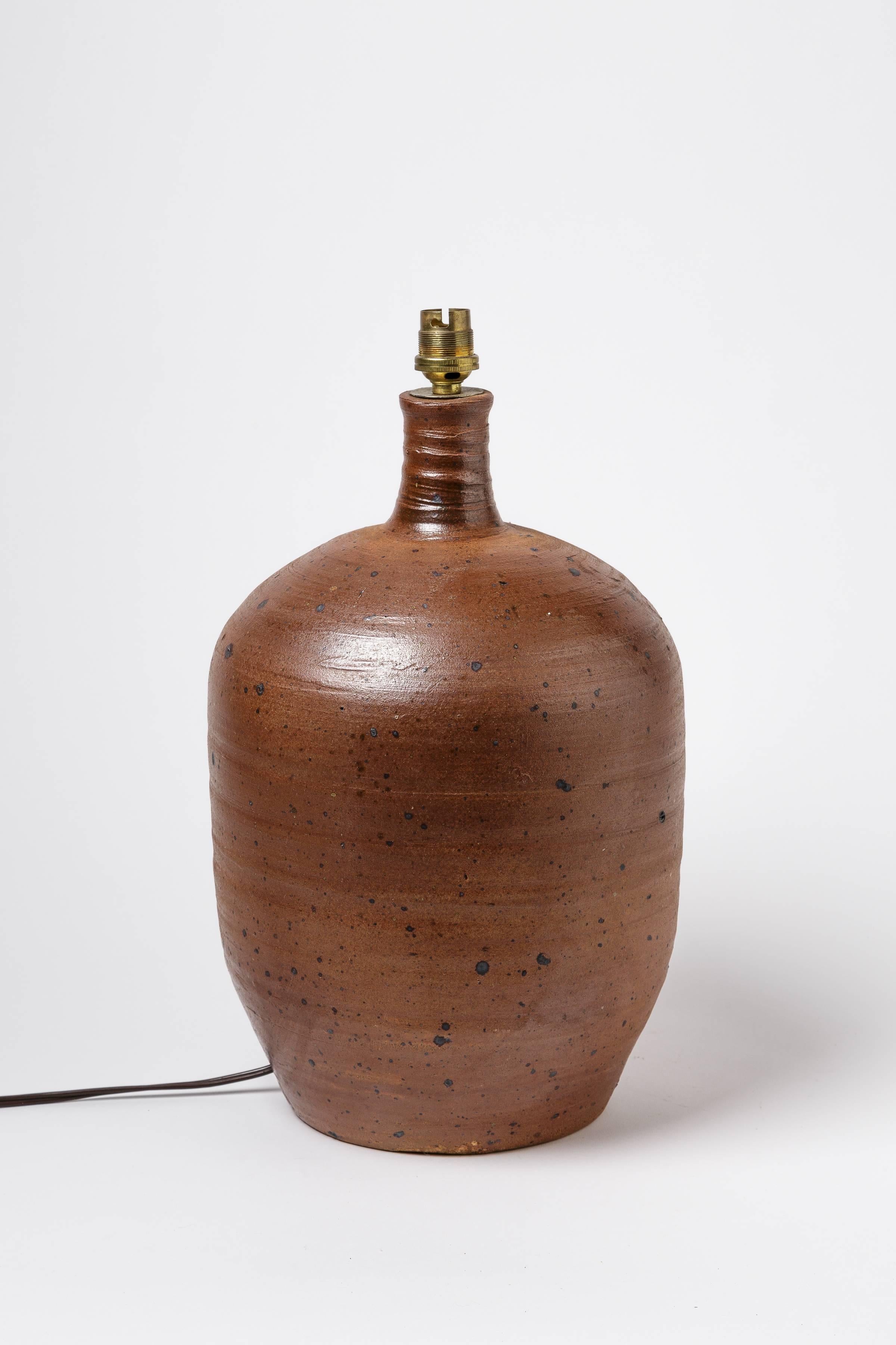 Late 20th Century Elegant Ceramic Lamp by Pierre Digan, La Borne, 1970