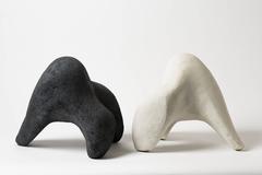 Important Pair of Ceramic Sculptures by Tim Orr