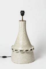 Ceramic Lamp by Accolay with White Glaze Decoration, circa 1970
