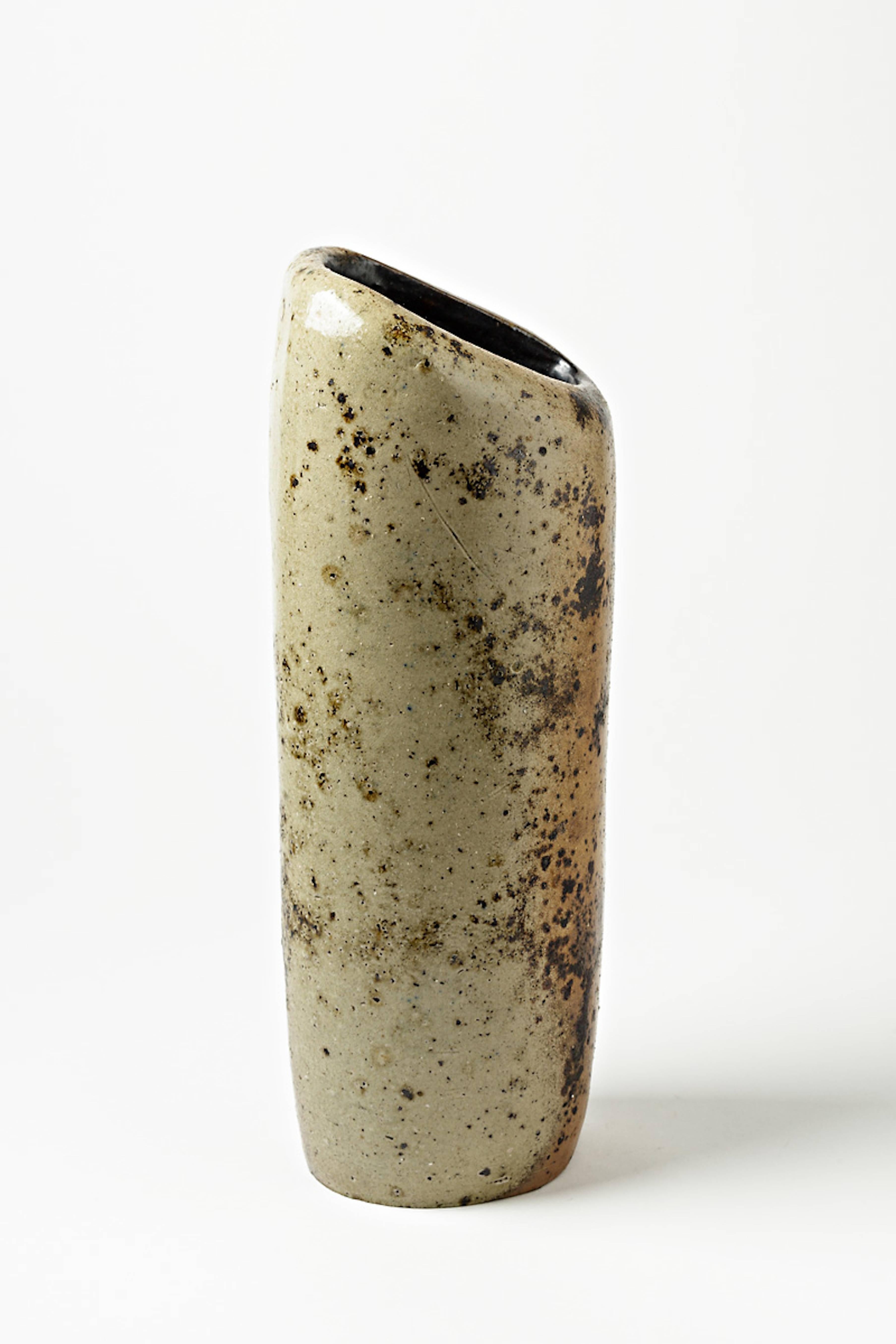 Exceptional Stoneware Vase by Jean Lerat, La Borne, 1965-1970 In Excellent Condition In Neuilly-en- sancerre, FR
