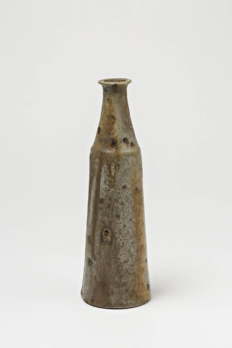 Beaux Arts Stoneware Bottle Vase by Robert Deblander, circa 1960-1970