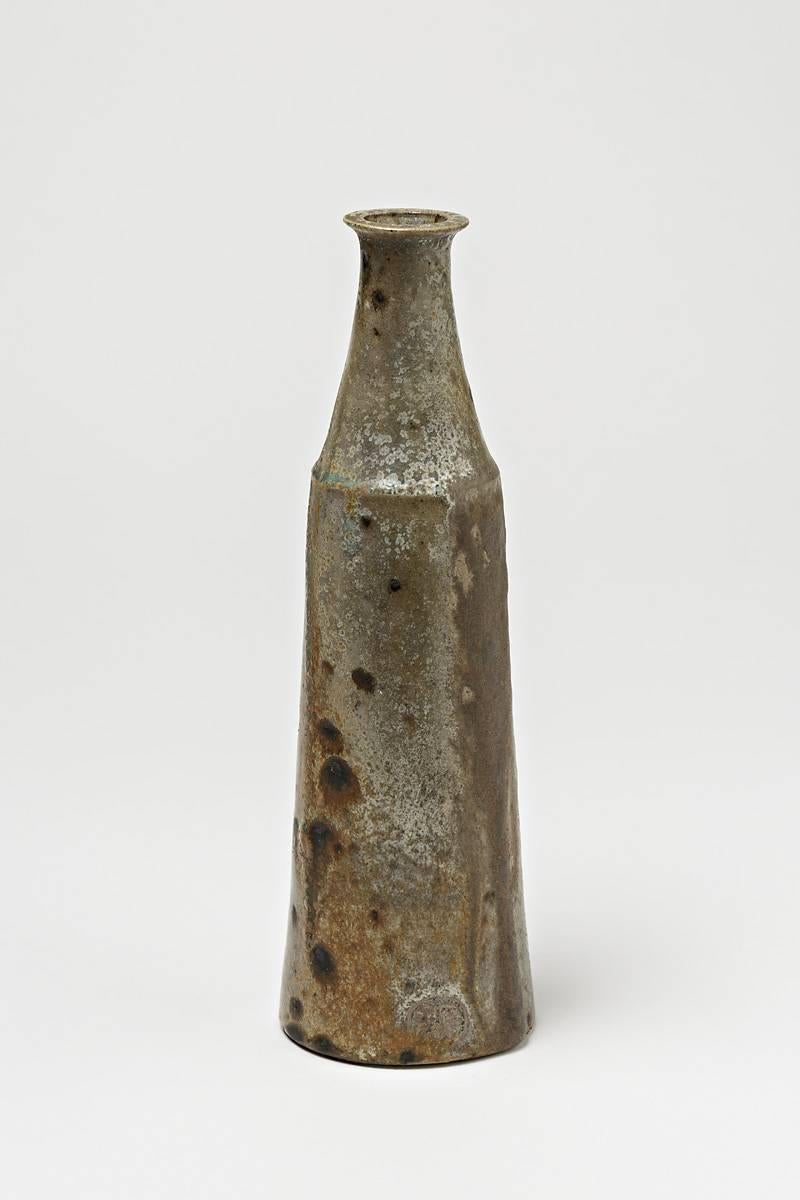 20th Century Stoneware Bottle Vase by Robert Deblander, circa 1960-1970