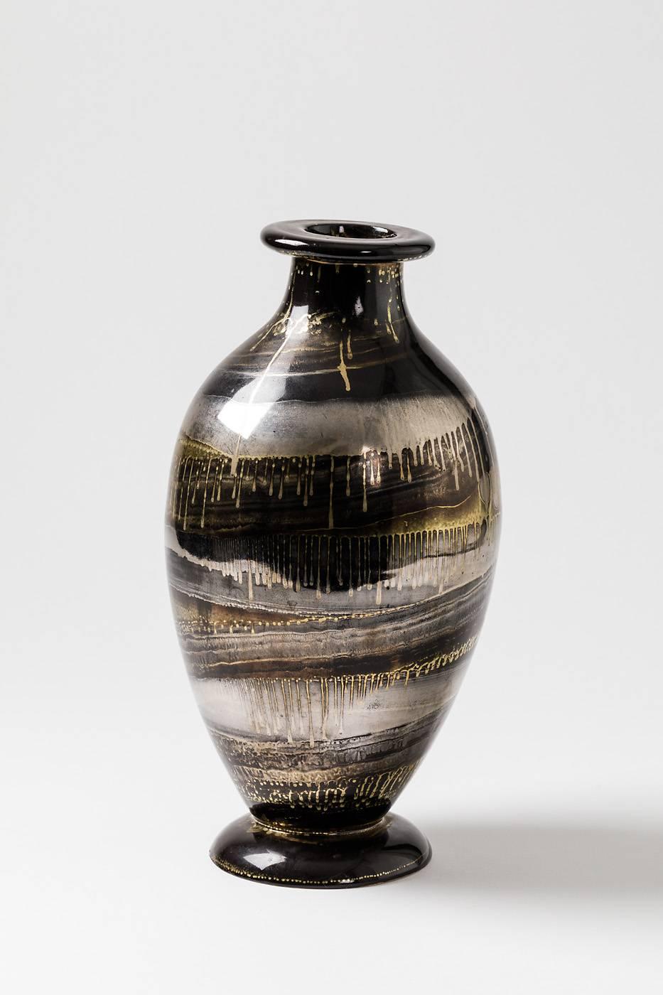 black and gold vase