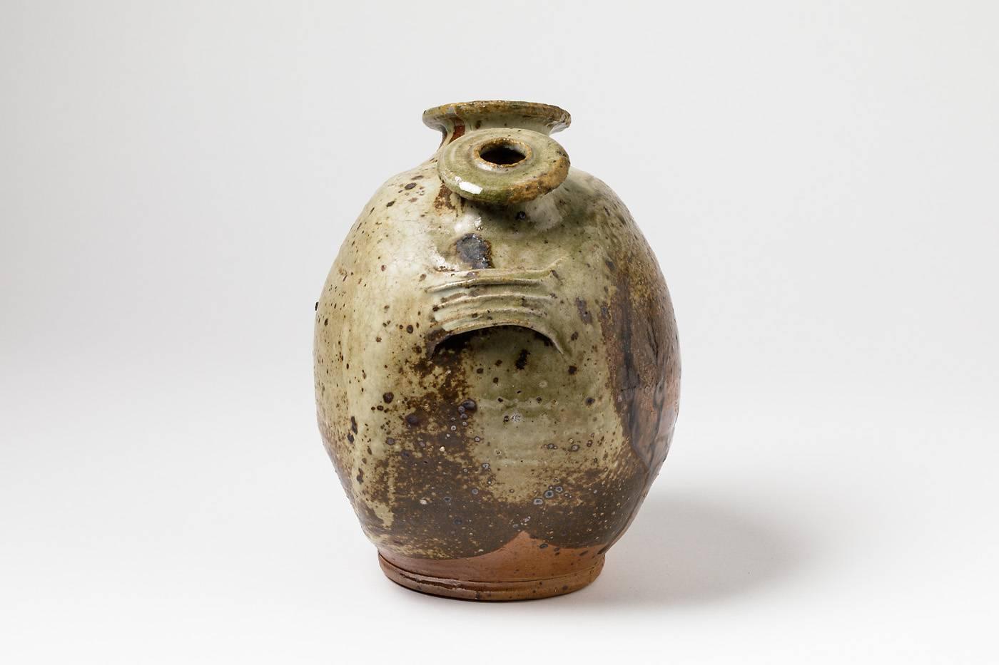 20th Century Stoneware Vase Sculpture by Pierre Digan, La Borne, 1970 For Sale
