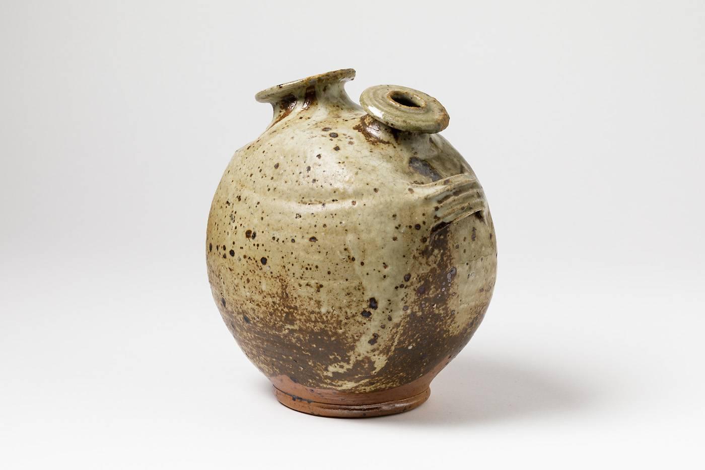 Ceramic Stoneware Vase Sculpture by Pierre Digan, La Borne, 1970 For Sale