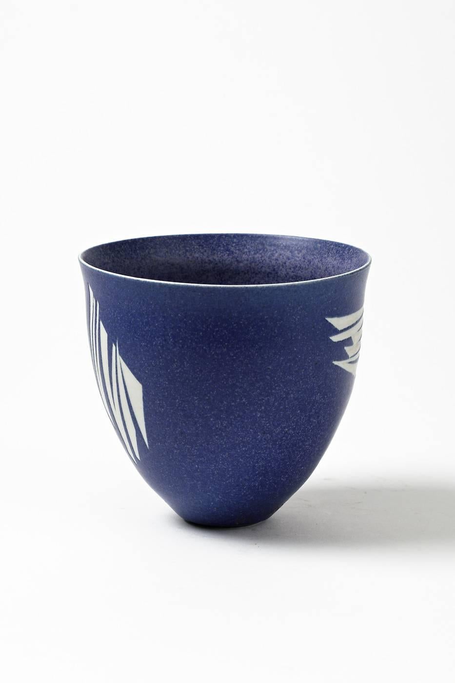 French Porcelain Bowl by Robert Deblander, circa 1990