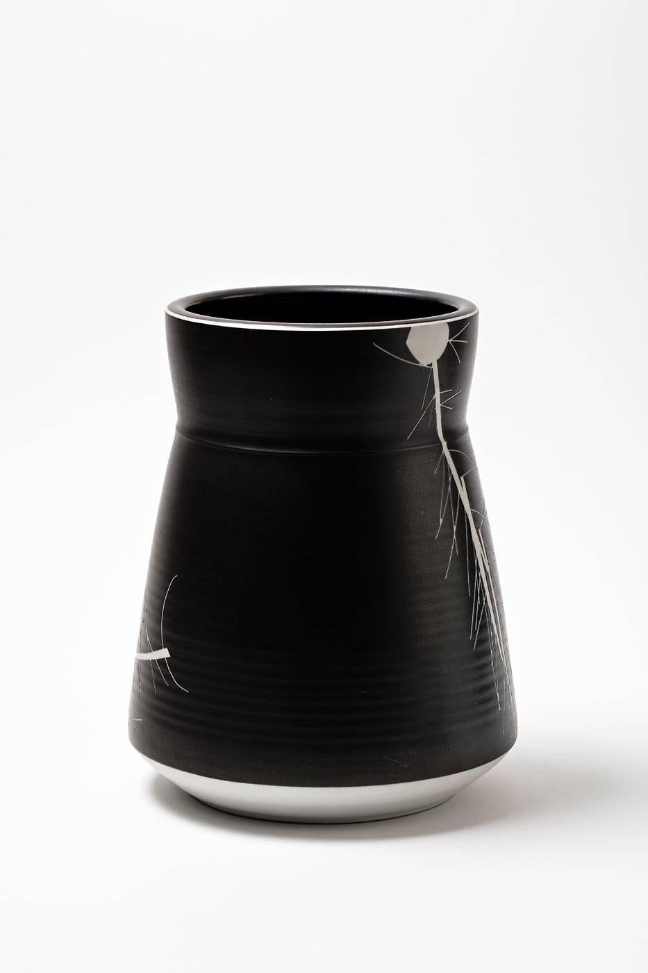 French Porcelain Vase by Robert Deblander, circa 1990