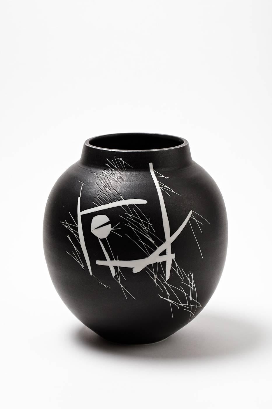 Beaux Arts Porcelain Vase by Robert Deblander, circa 1990
