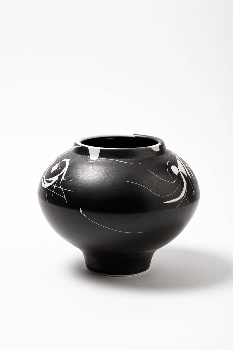 French Porcelain Vase by Robert Deblander, circa 1990