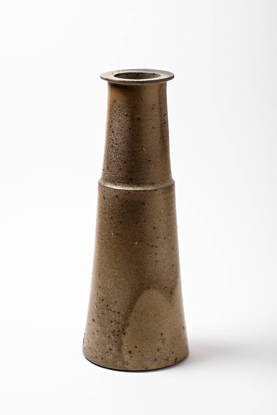 French Big Stoneware Vase by Robert Deblander, circa 1970