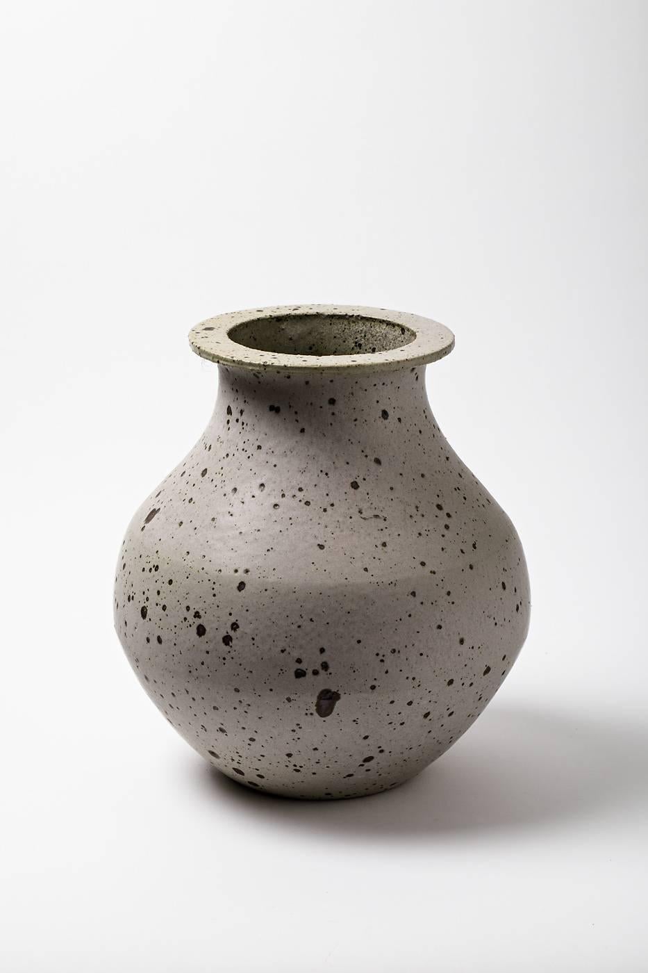 Beaux Arts Very Big Stoneware Vase by Robert Deblander, circa 1970-1975