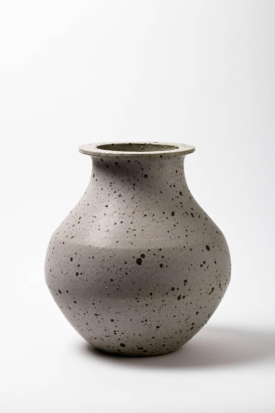 French Very Big Stoneware Vase by Robert Deblander, circa 1970-1975