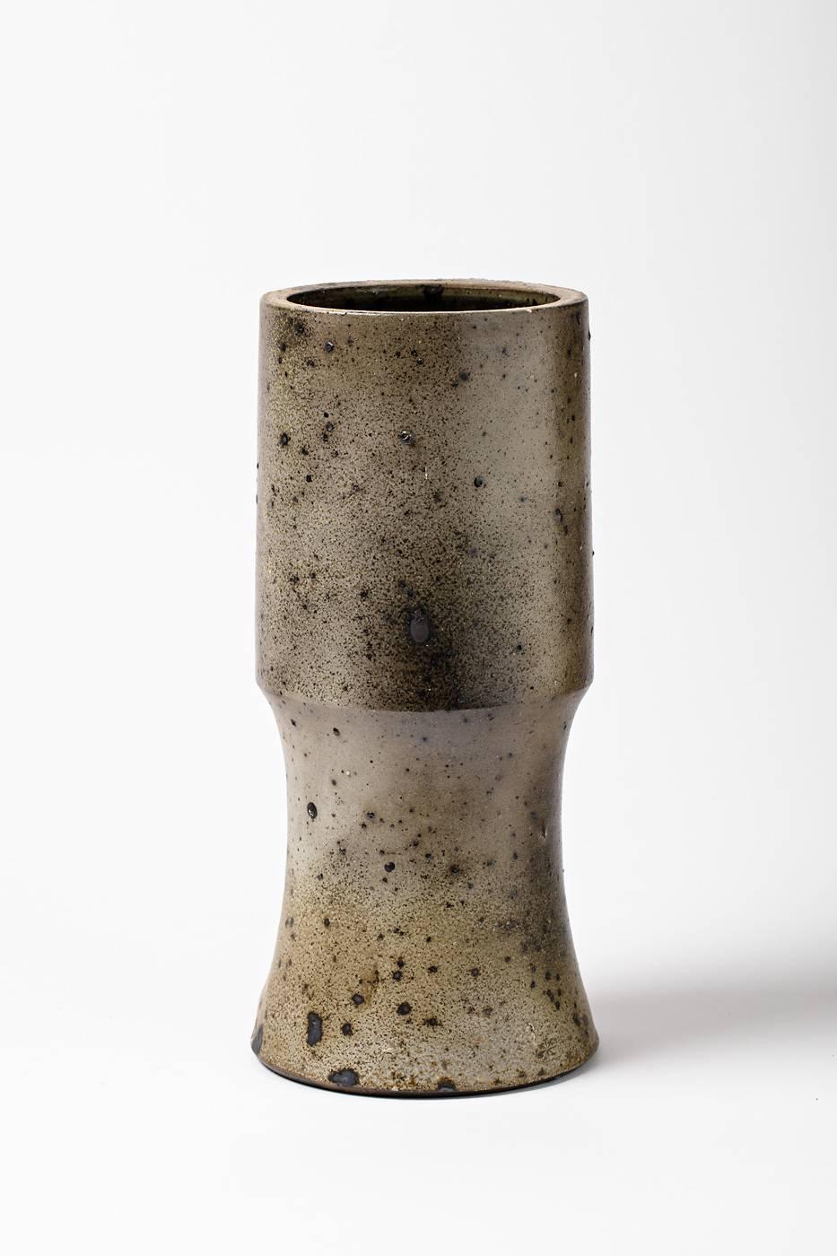 French Big Stoneware Vase by Robert Deblander, circa 1970