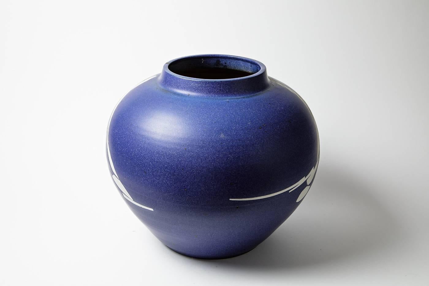 Beaux Arts Exceptional Ceramic Vase by Robert Deblander, circa 1980-1990