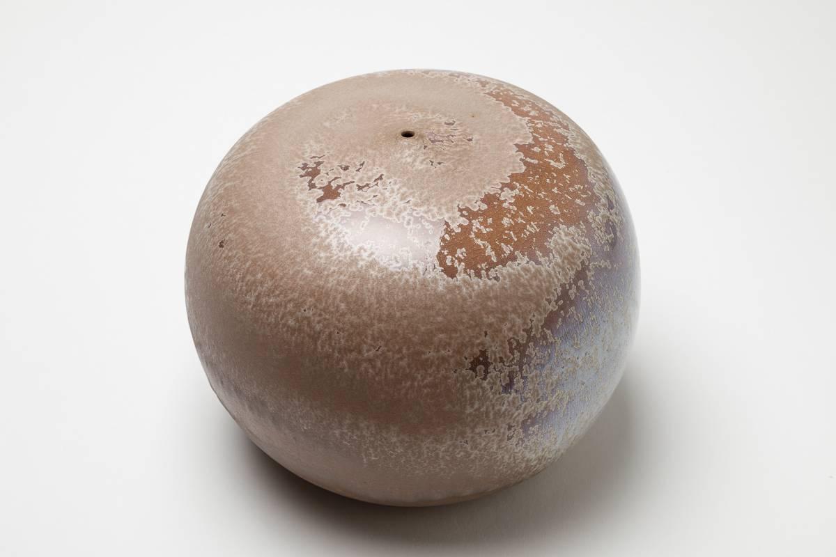 Contemporary Ceramic Vase by Antonio Lampecco with Pink Decoration, circa 2006