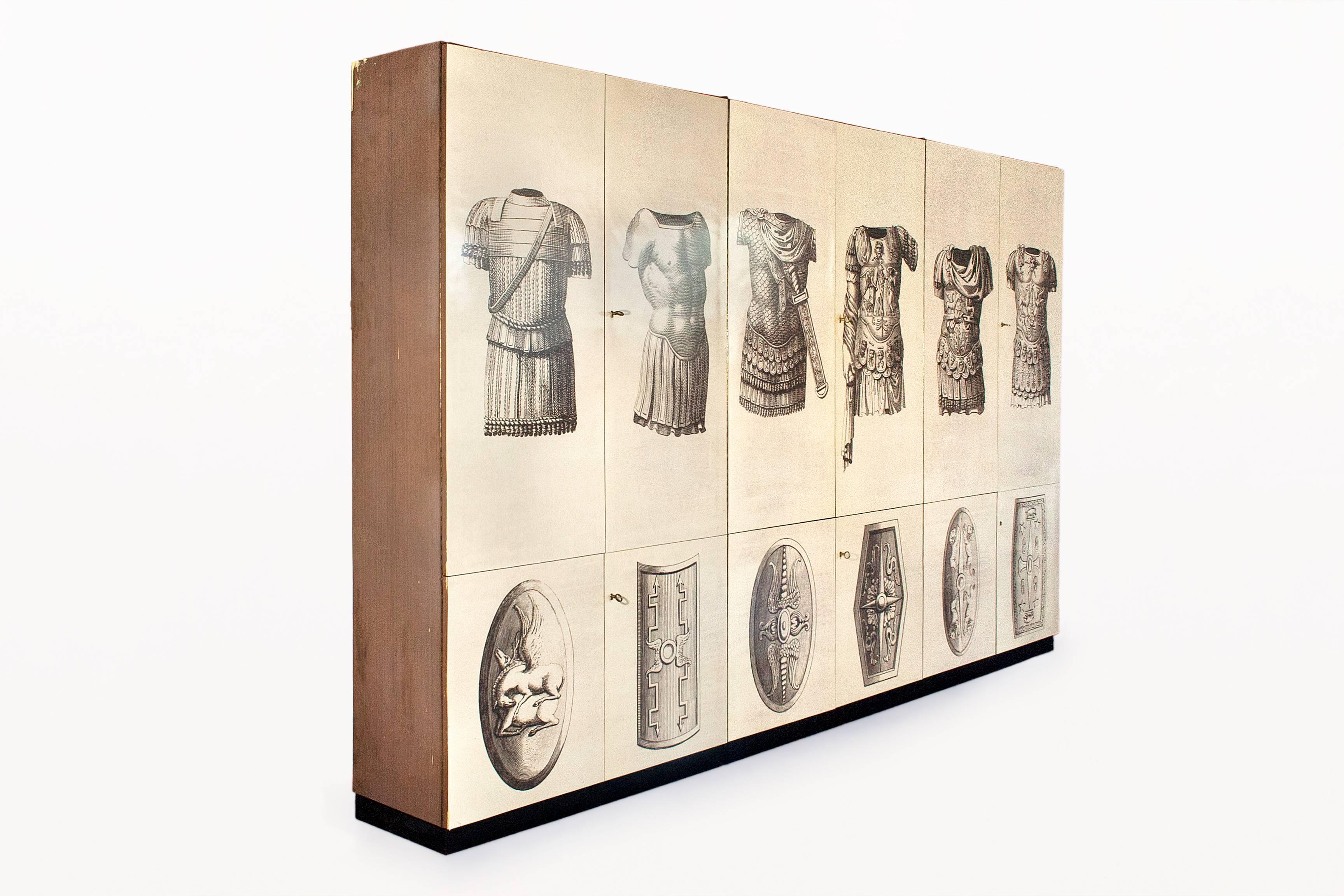 Italian Important Neo Classical Cabinet in the style of Fornasetti, circa 1970, Italy