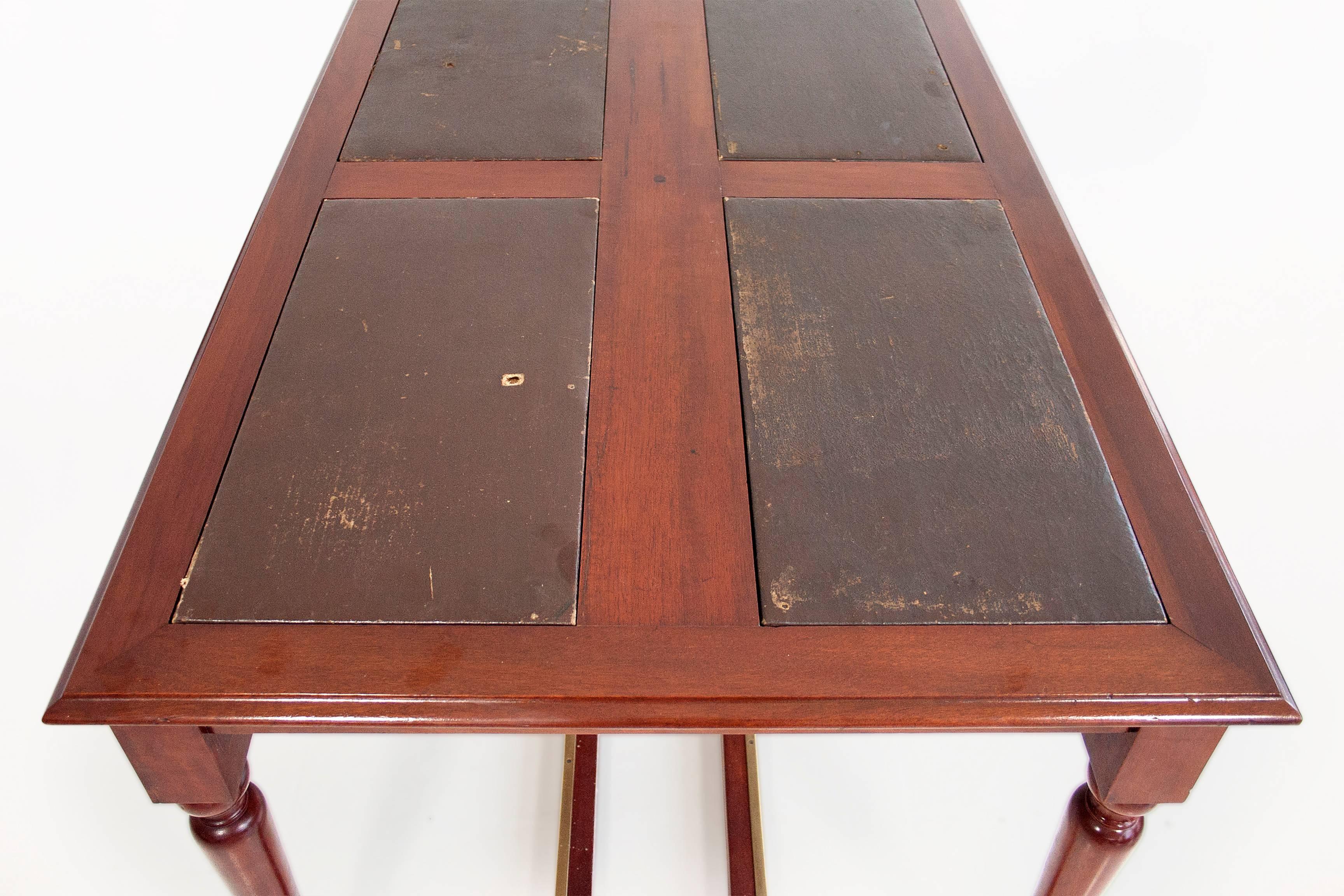 Very Large Mahogany Library Table, 19th Century, France In Good Condition In Girona, Spain