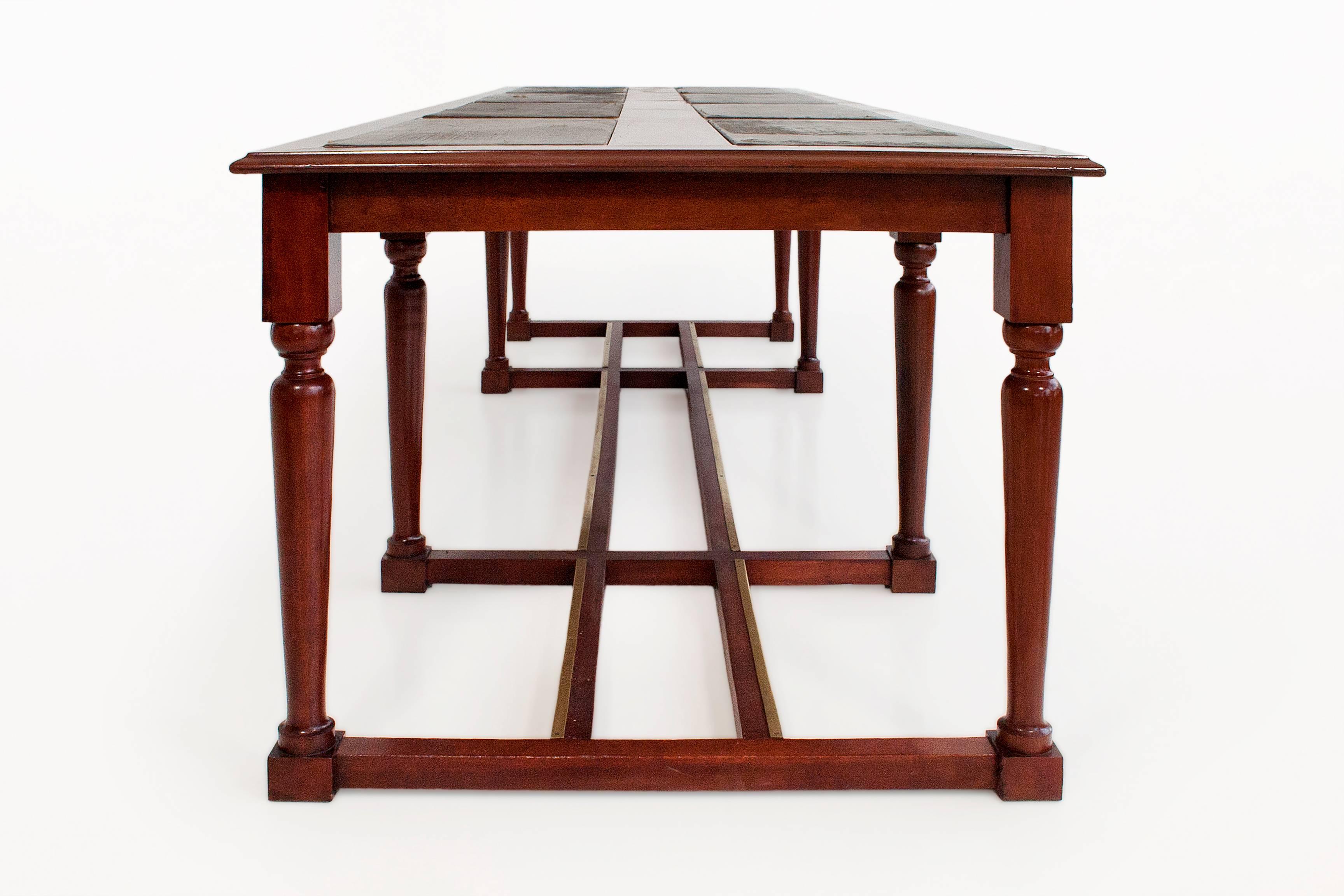 Louis Philippe Very Large Mahogany Library Table, 19th Century, France