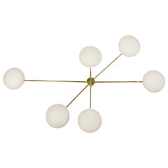 Angelo Lelli Style Six-Arm Chandelier, circa 2000, Italy