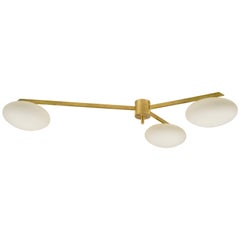 Angelo Lelli Style Three-Arm Chandelier, circa 1970, Italy