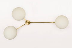 Angelo Lelli Style Three-Arm Chandelier, circa 1970, Italy