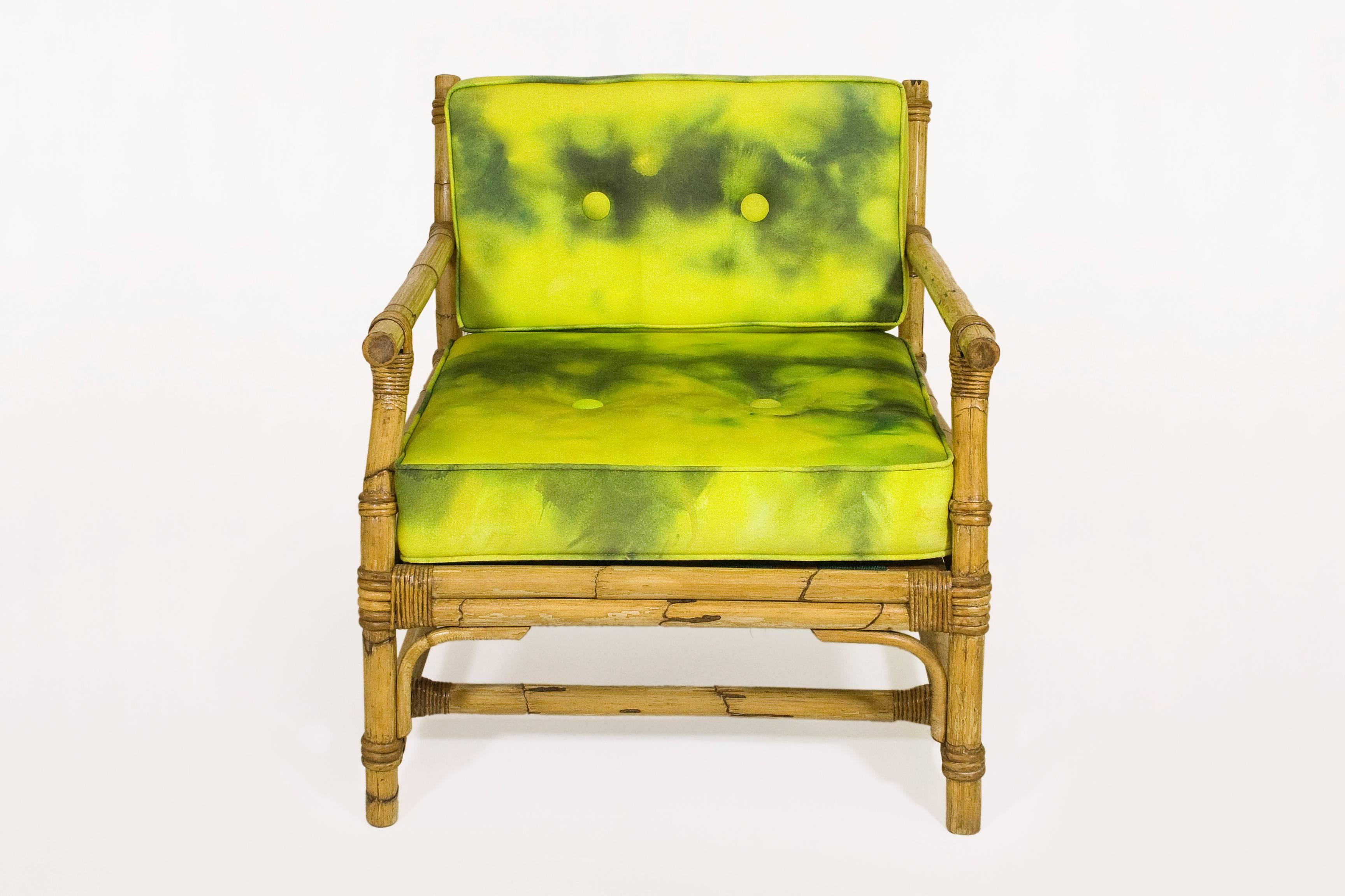 Pair of Bamboo Lounge Chairs
Bamboo Structure
Cushions Recently ReUpholstered with Serge Castella's 