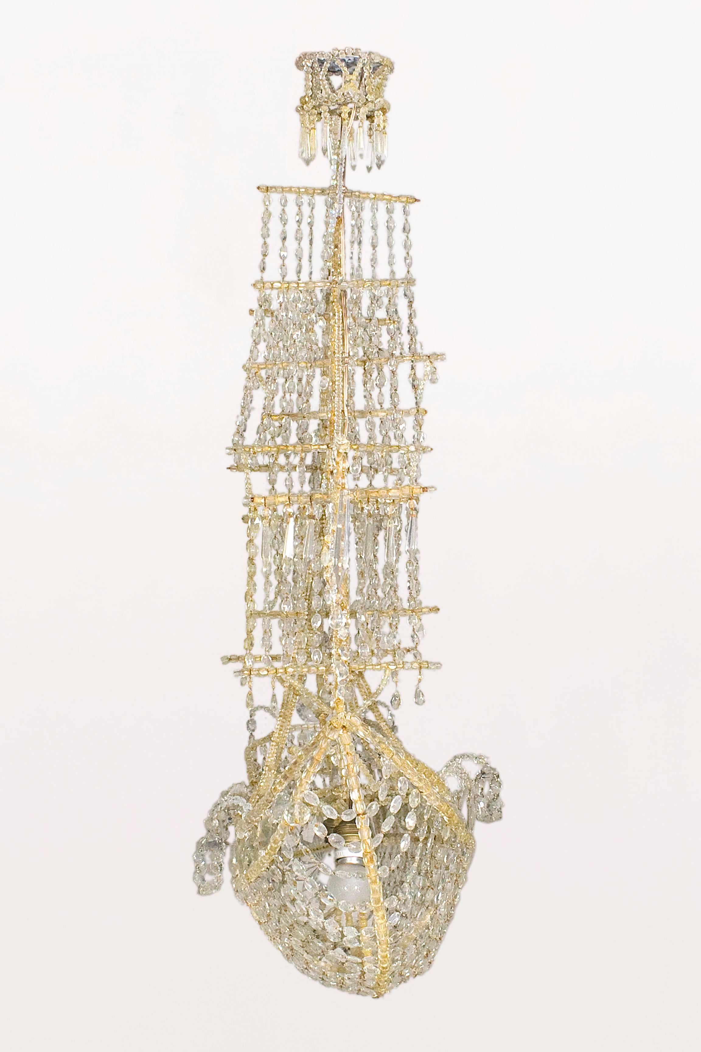 Spanish Large Crystal Galleon Chandelier, circa 1940, Spain