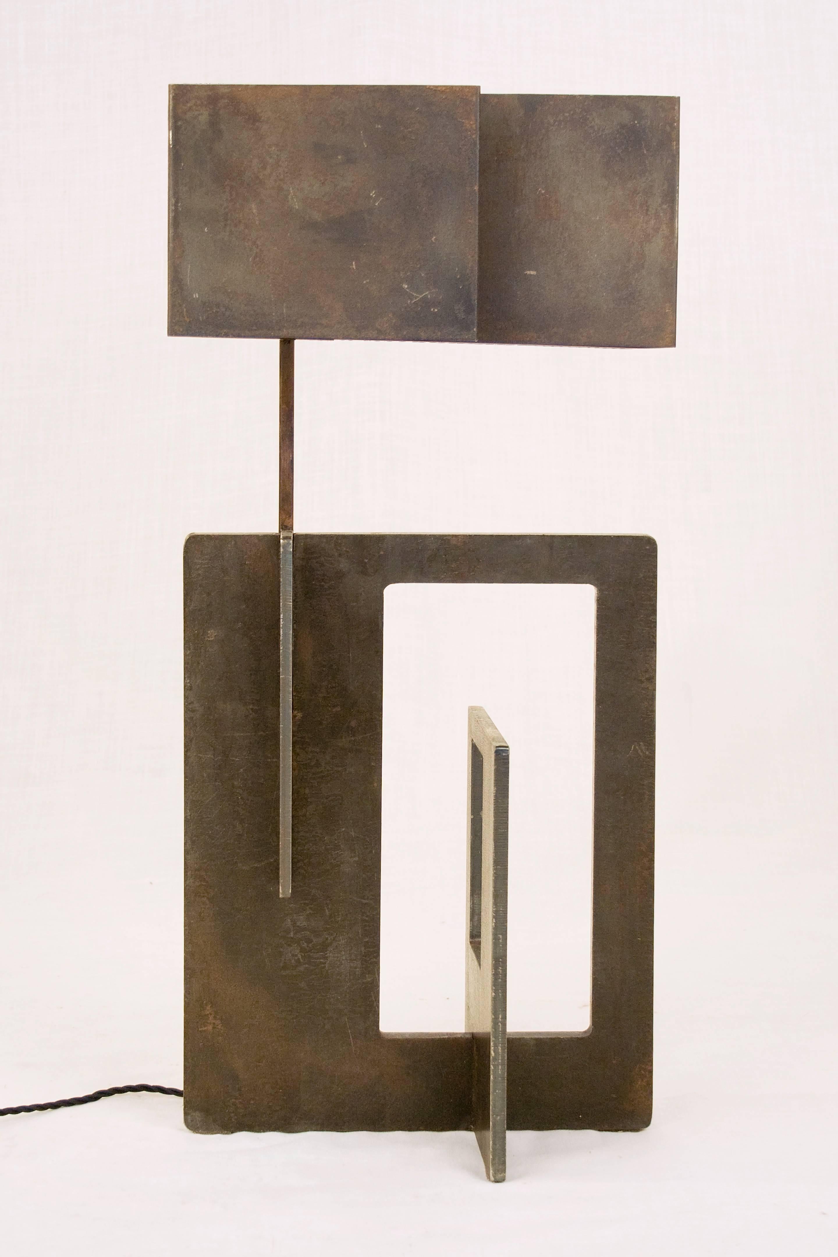 Set of 2 Angelo Brotto Table Lamps for Esperia
Iron Structure and Shade
Sculptural Design
Circa 1970, Italy
Excellent Vintage Condition