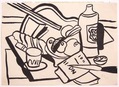 Original Fernand Leger Cubist Drawing, circa 1950, France