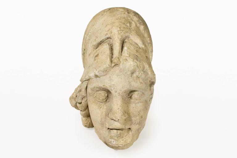 Roman Antiquities Stone Sculpture of Minerva with Helmet, 2nd Century ...