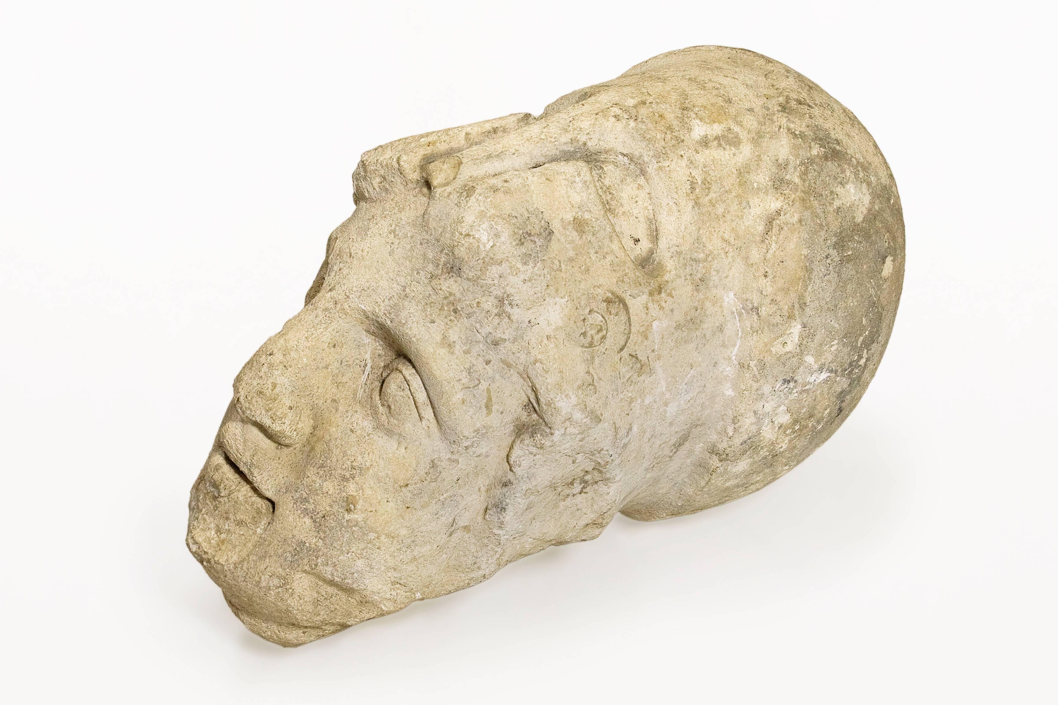 Greco Roman Roman Antiquities Stone Sculpture of Minerva with Helmet, 2nd Century AD, France