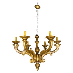 Early 20th Century Guilded Italian Baroque Chandelier, Circa 1900's, Italian