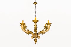 Early 20th Century Guilded Italian Baroque Chandelier, Circa 1900's, Italian
