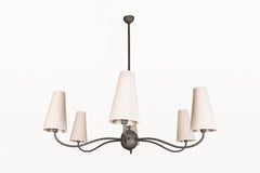 Mid-Century French Metal Chandelier, Circa 1960's, France