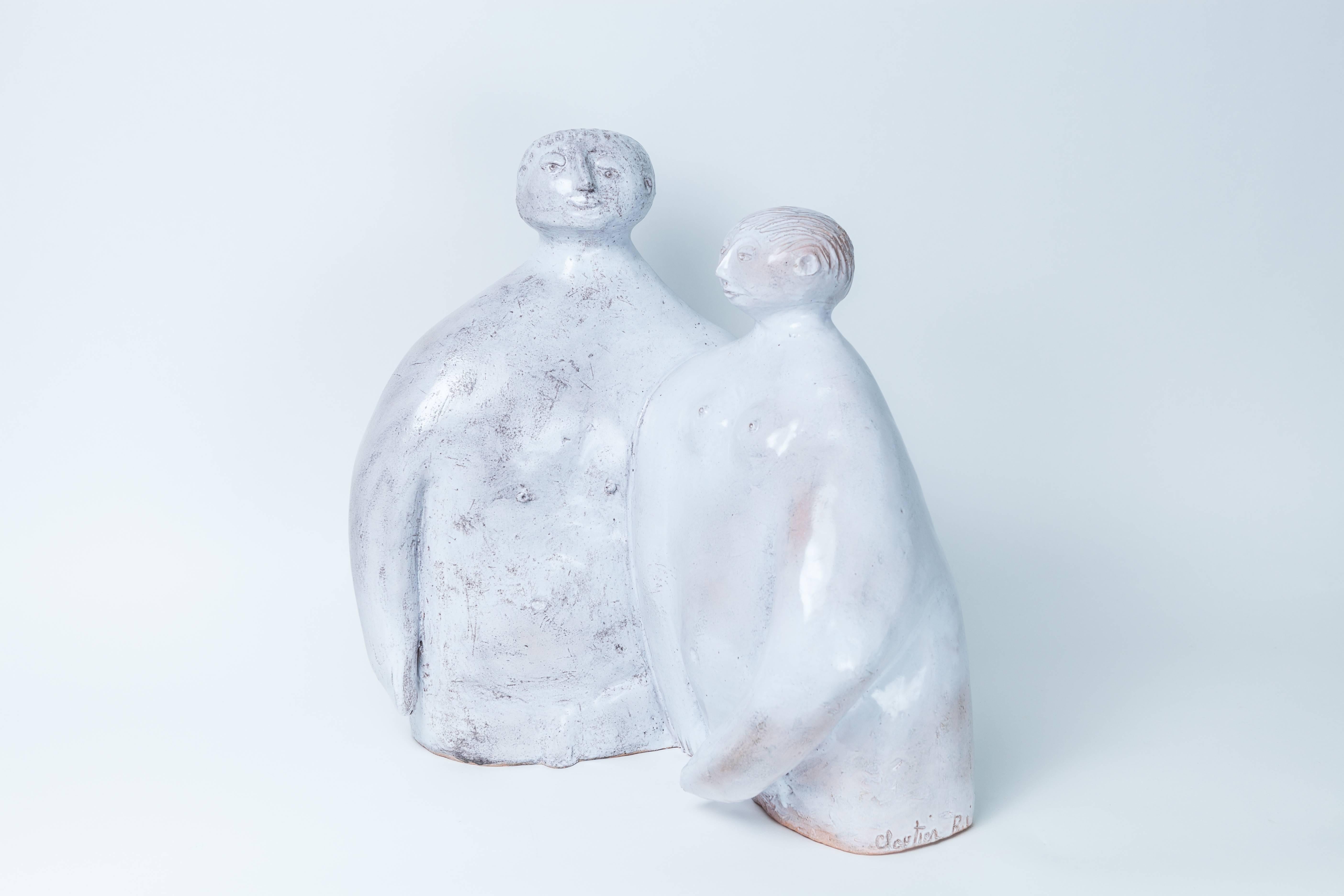 Robert & Jean Cloutier white ceramic sculpture 