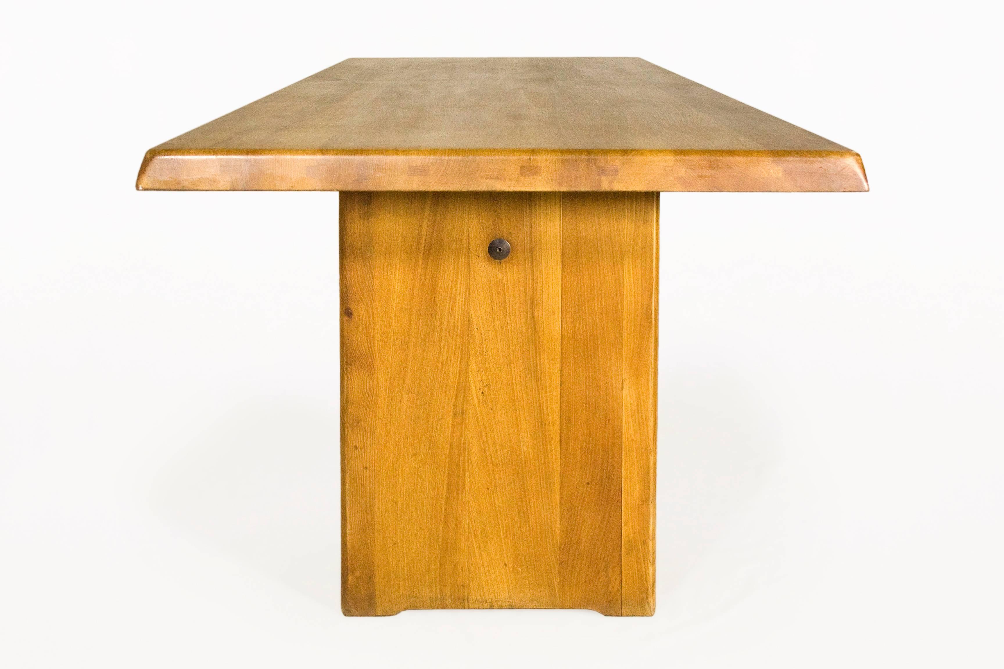 Mid-Century Modern Large Pierre Chapo Dining Table, circa 1960, France