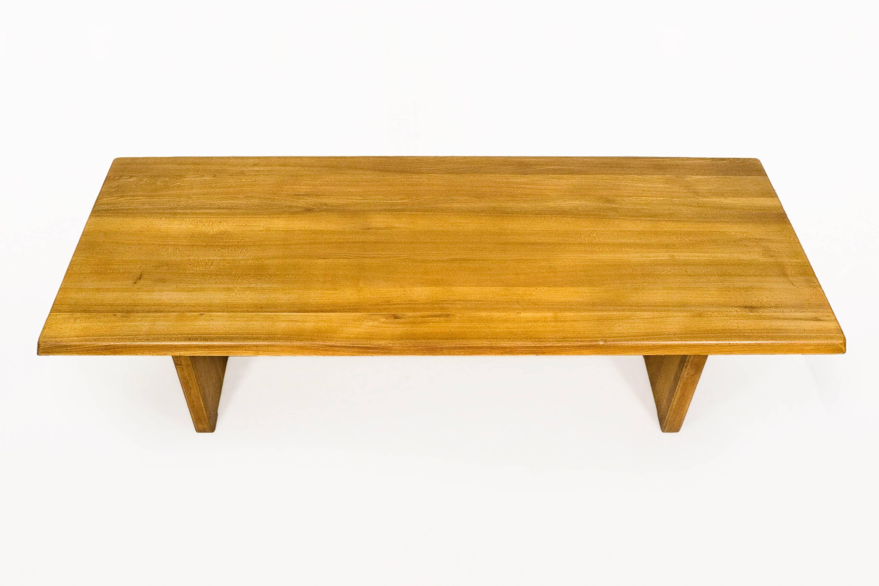 French Large Pierre Chapo Dining Table, circa 1960, France