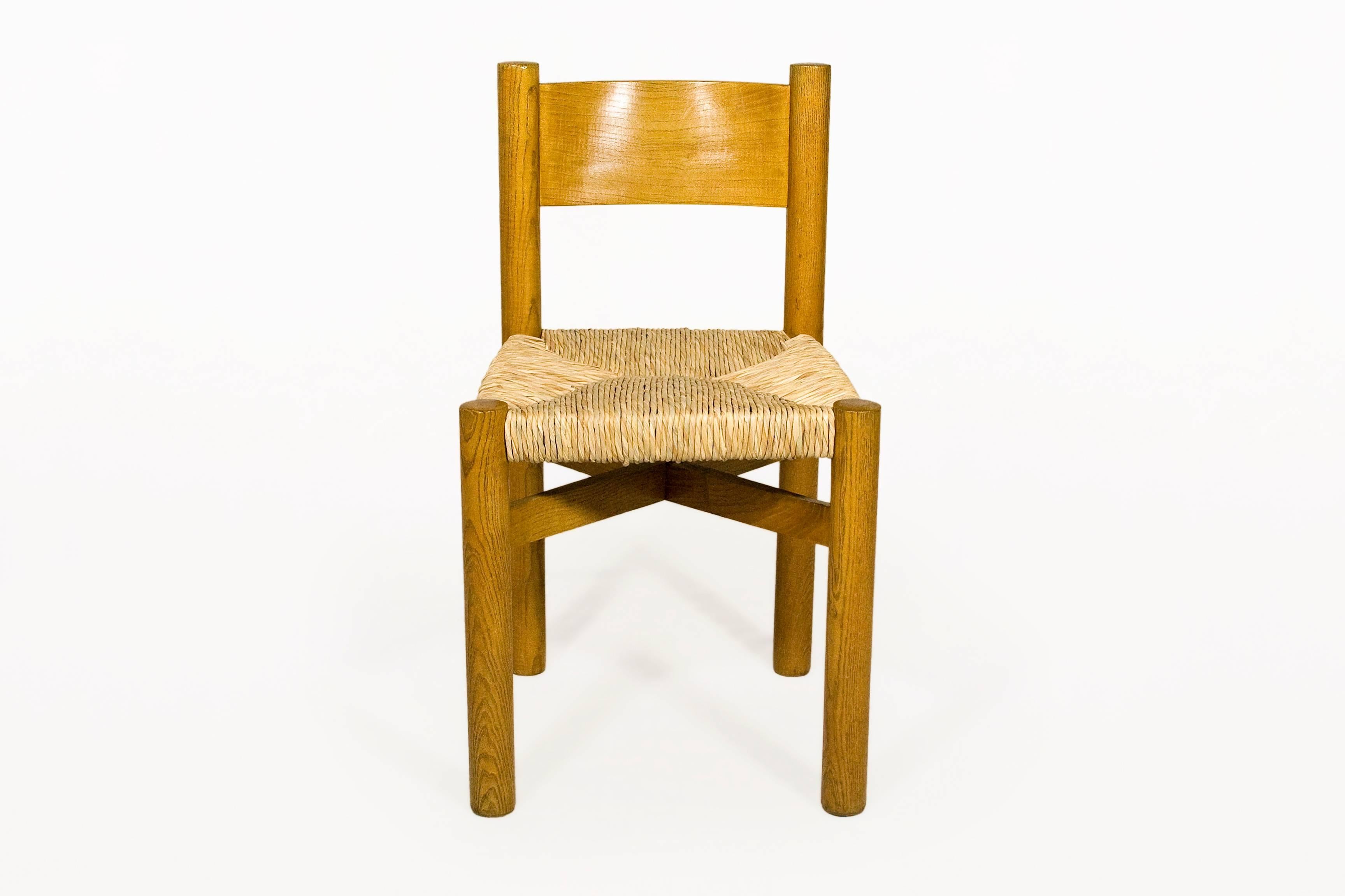 Set of six chairs by Charlotte Perriand, 