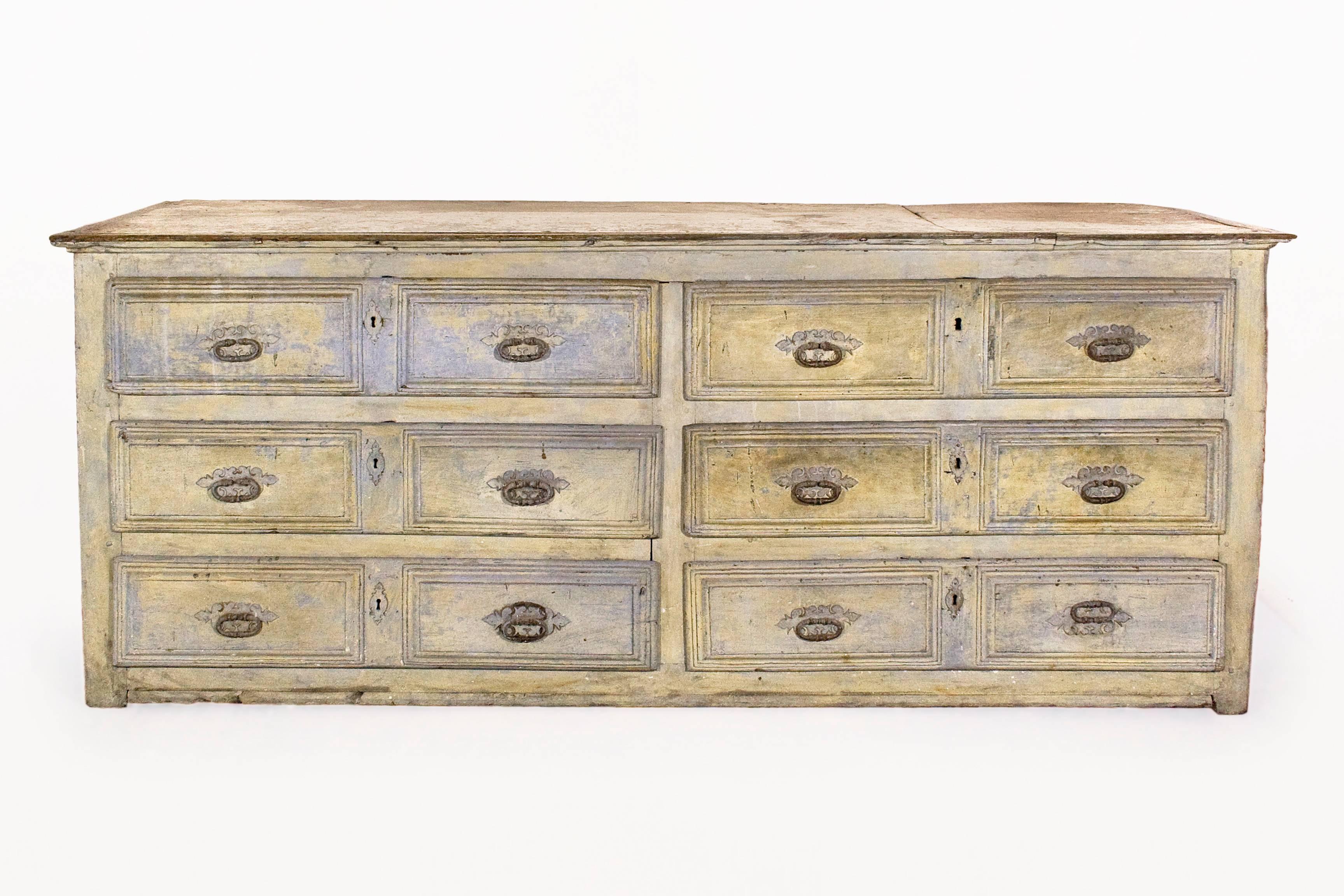 Extra large late 17th century Tuscany sideboard
Original paint
Six drawers
Exceptional piece
circa 1600s, Italy
Antique condition.