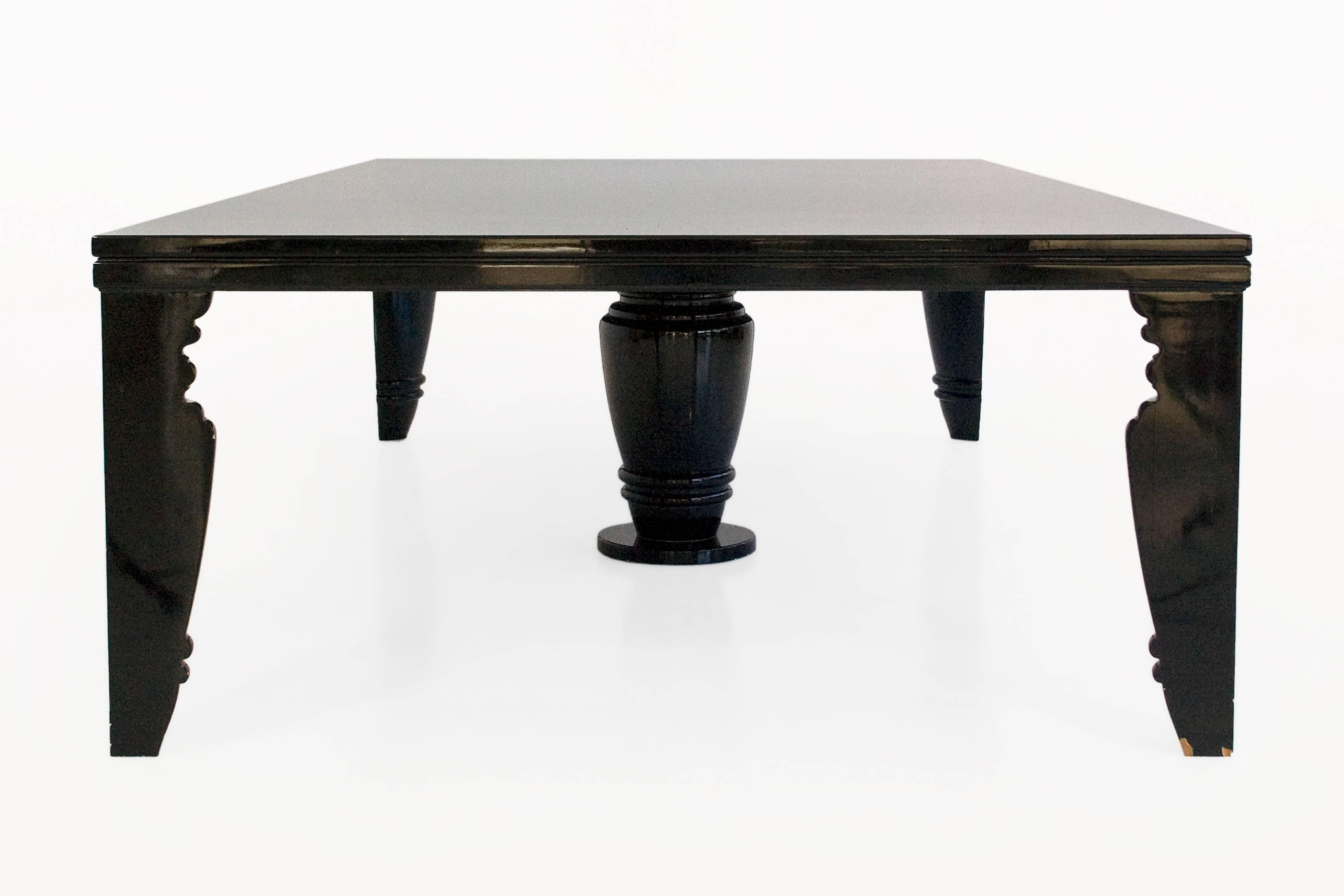 Mid-Century Modern Exceptional, Extra Large Black Lacquered Table, circa 1980, France