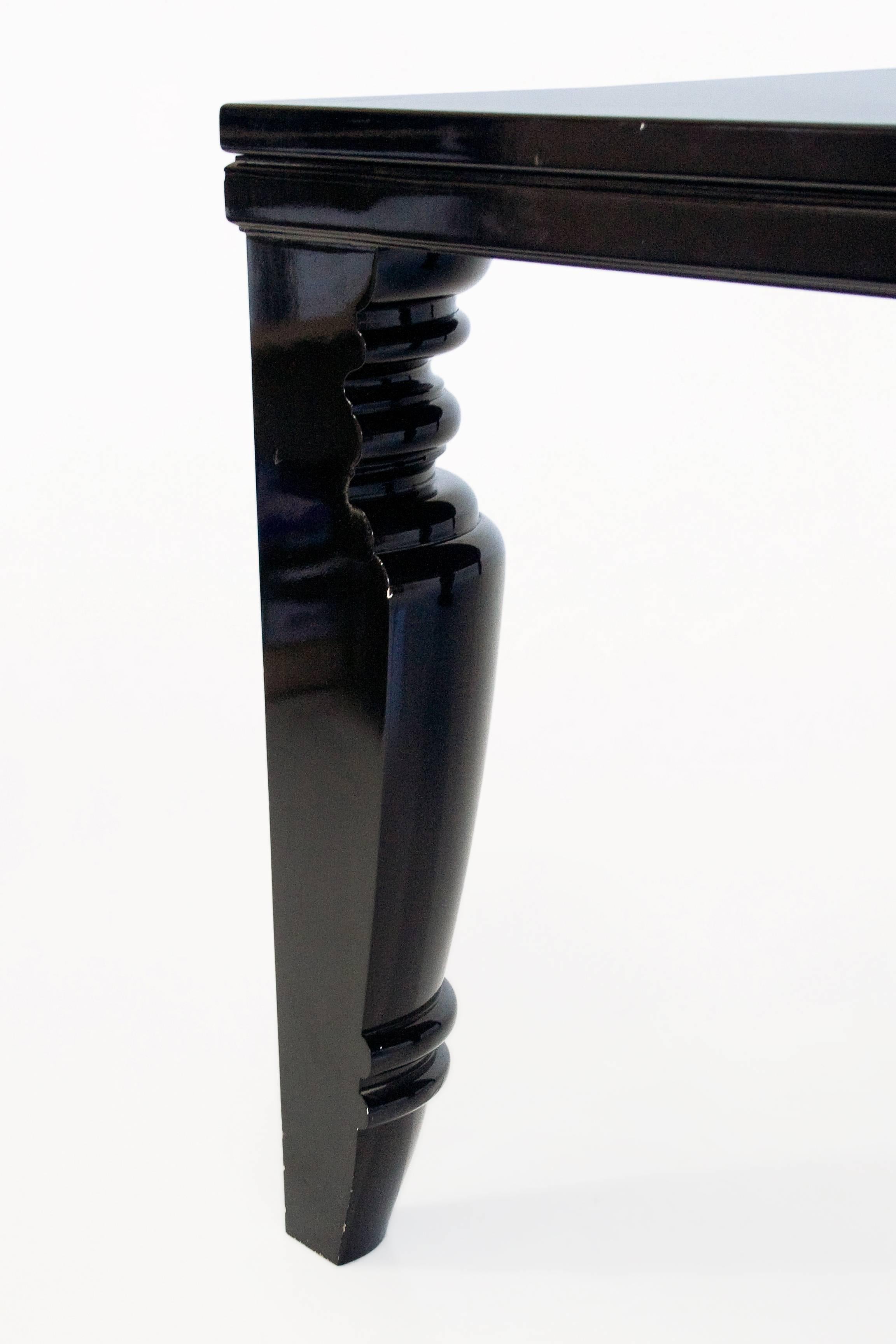20th Century Exceptional, Extra Large Black Lacquered Table, circa 1980, France