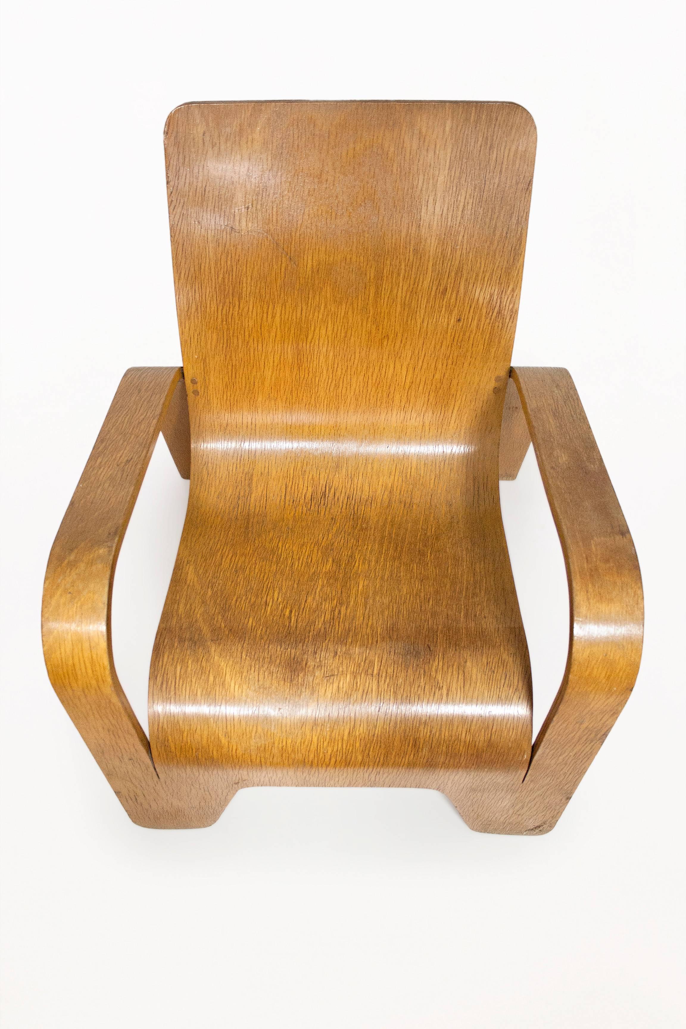 Dutch Lounge Chair by Han Pieck for Lawo Ommen, circa 1940, Netherlands