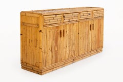 Elegant Vintage Bamboo Sideboard, circa 1960, France