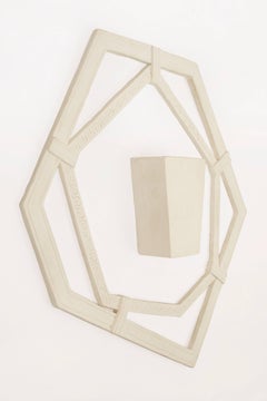 Pair of Sculptural Plaster Sconces after Jean-Michel Frank, circa 1970, France