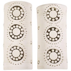 Pair of Ceramic Sconces by Georges Pelletier, circa 1970, France