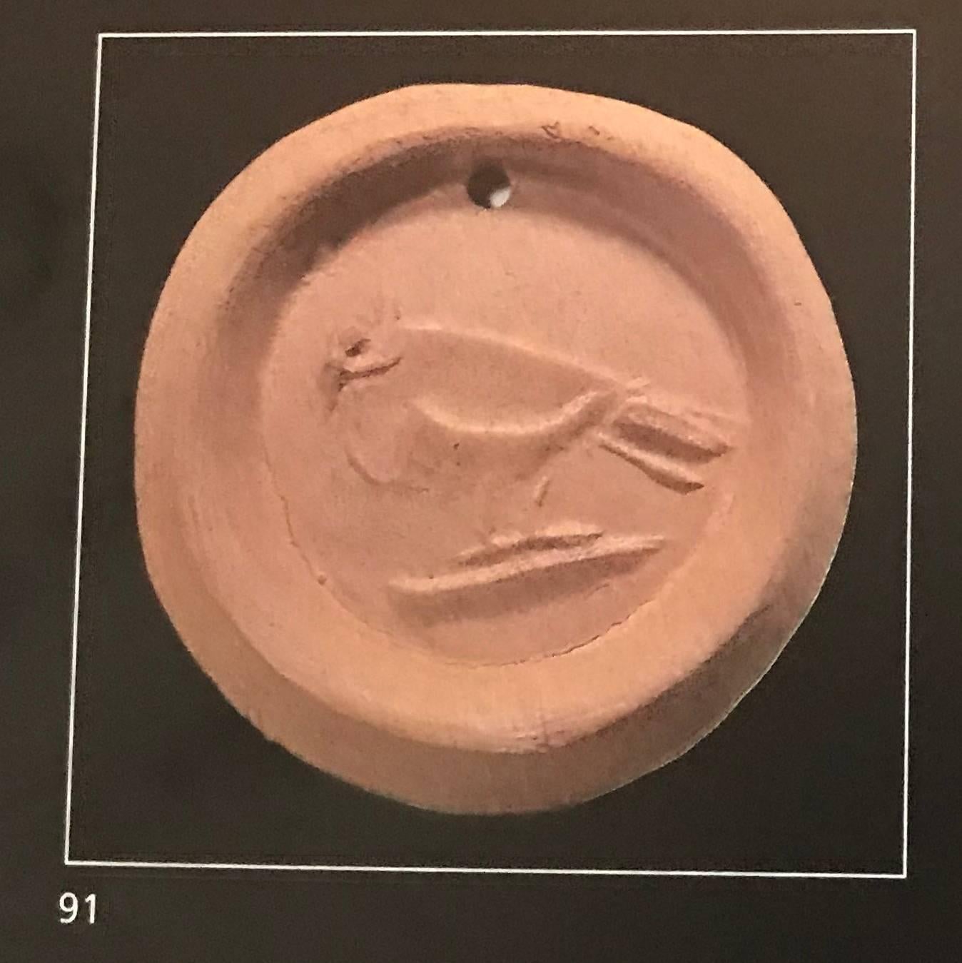 Français pendentif médaille en céramique 