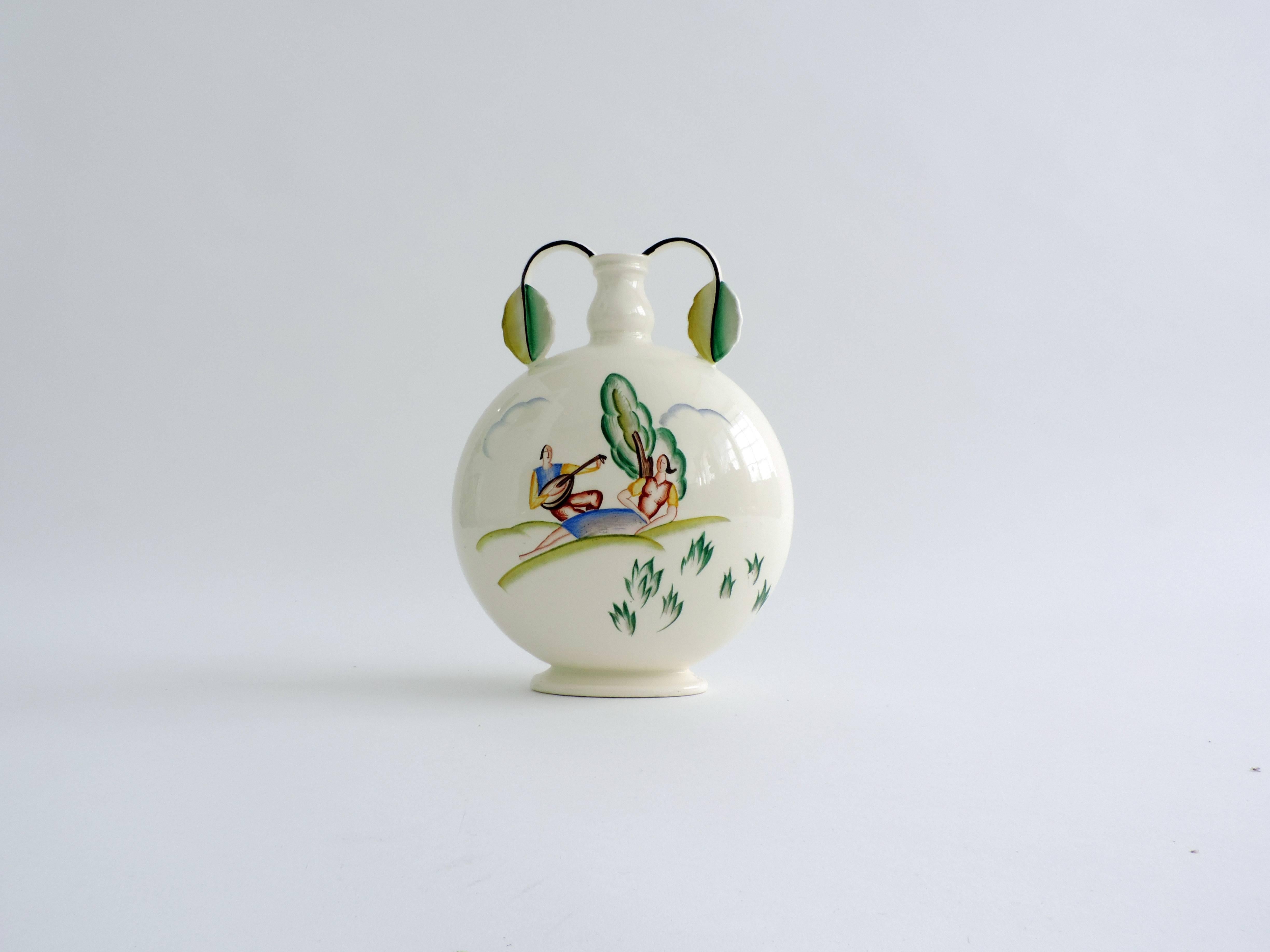 Art Deco Guido Andlovitz ceramic vase for S.C.I Laveno, Italy, 1940s.