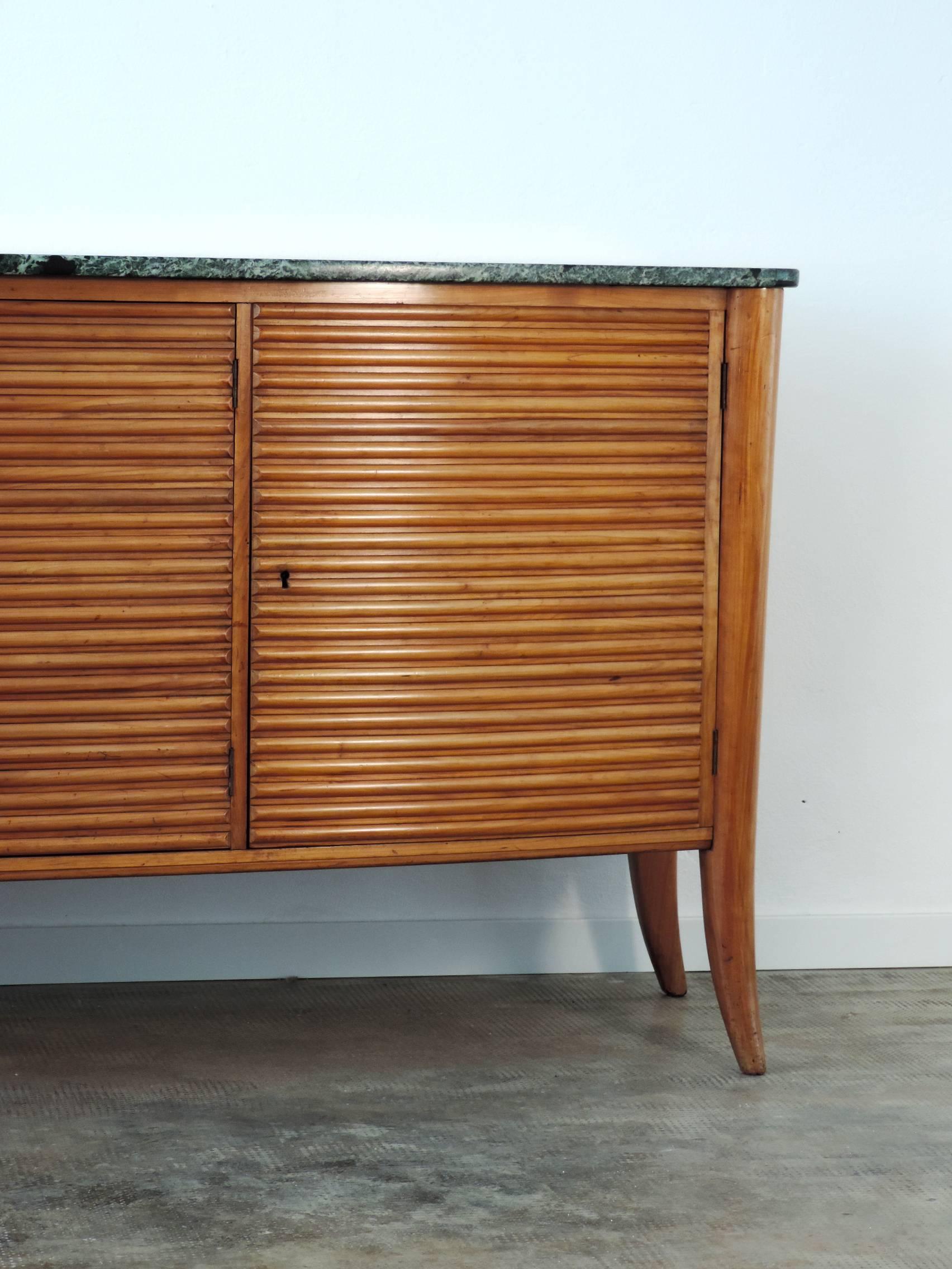 Italian Splendid Mario Quarti 1940s Curved Credenza