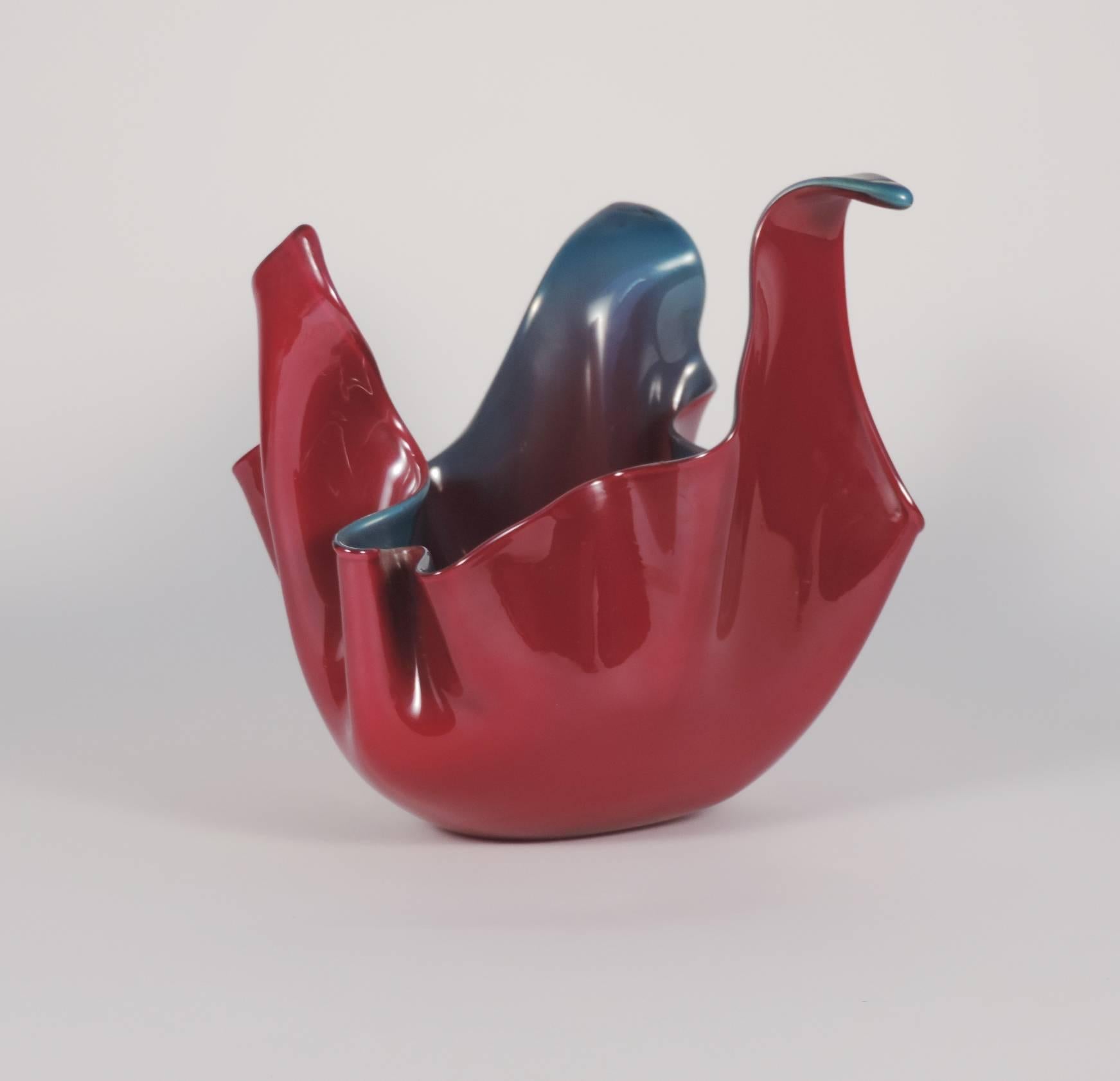 Vase „Fazzoletto“ von Fulvio Bianconi für Venini (Mitte des 20. Jahrhunderts) im Angebot