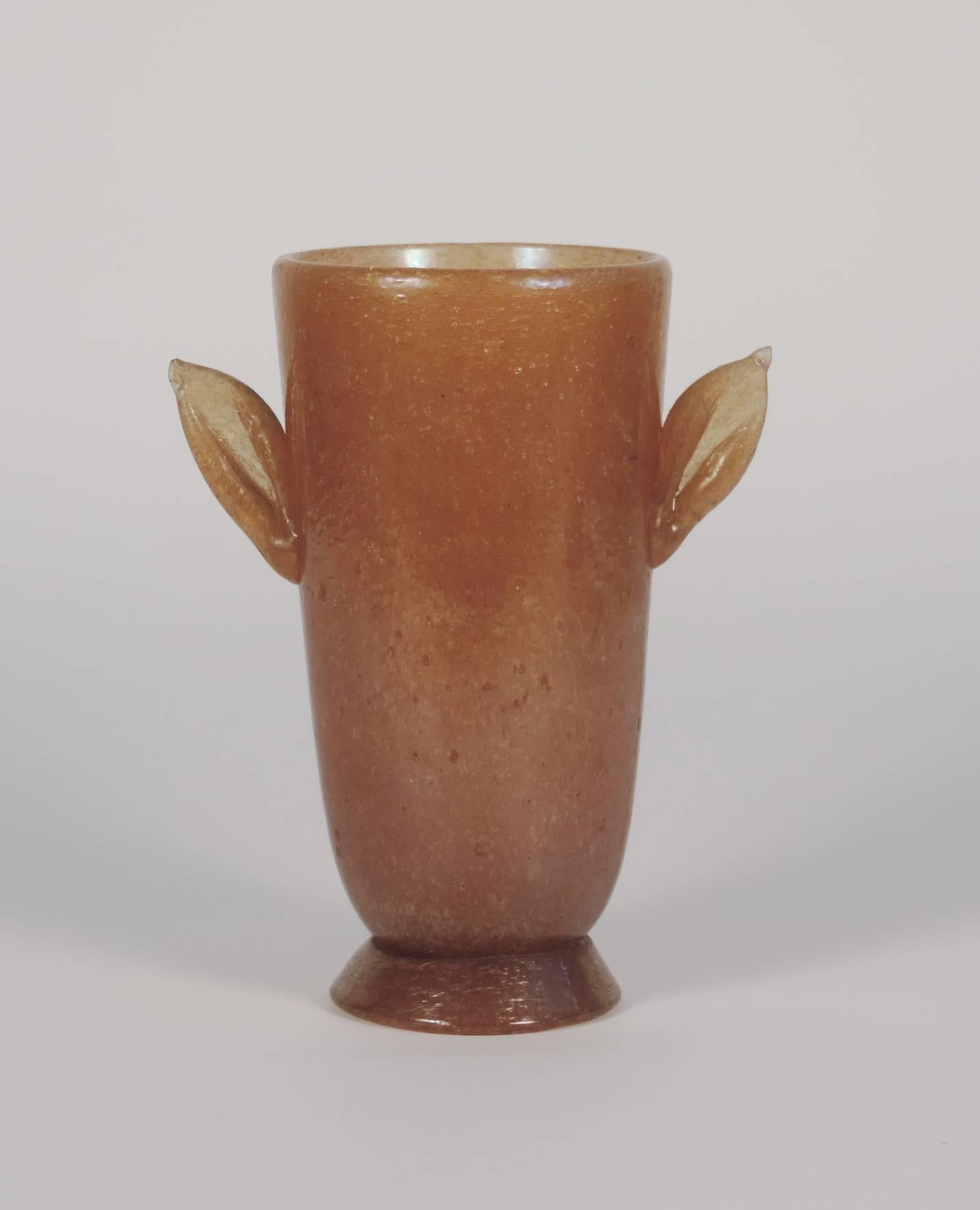 Italian Vittorio Zecchin Pulegoso Glass Vase for A.VE.M, 1934 For Sale